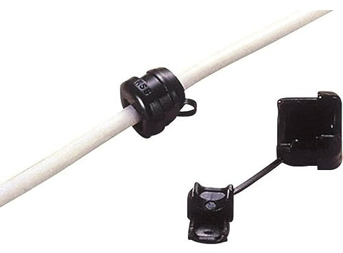 TRU COMPONENTS TC-SR-F32203 Zugentlastung Klemm-Ø (max.) 5.6 mm Plattenstärke (max.) 2.5 mm Schwarz 100 St.