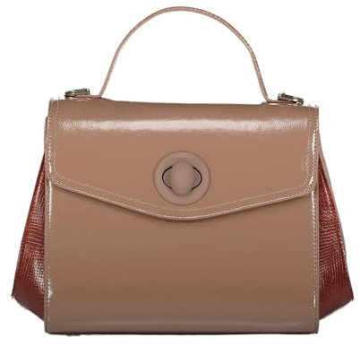 Axel Josephine Damen Handtasche mit Verschluss und Kroko-Effekt, taupe, Einheitsgröße