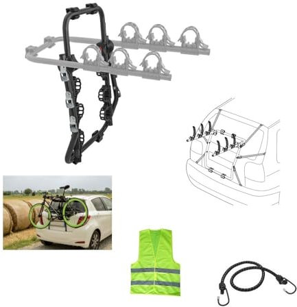 KOMPATIBEL MIT KIA Rio (YB) Hatchback pro Jahr ab 17 in poi FAHRRADTRÄGER FÜR DEN HECKKOFFERRAUM AUS Stahl FAHRRADTRÄGER, GEEIGNET FÜR 3 FAHRRÄDER, MAX. Last 45 KG, 70X56X11CM