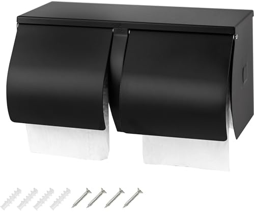 Desyeryamimi Double Roll Toilet Paper Holder Dispenser with Shelf Storage