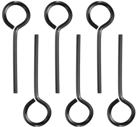 PATIKIL 1/8 Zoll Standard-Sechskantschlüssel, 6 Stück, massiver Stahlschlüssel, Türschlüssel mit O-Ring, volle Schlaufe für Sturzbügel, Schubstange, Notausgangsgeräte, Schwarz