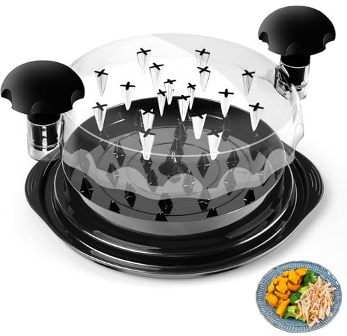Vevona Hähnchenzerkleinerer, sichtbarer Hähnchenbrust-Aktenvernichter mit ergonomischem Griff, starker Anti-Rutsch-Streifen, zerkleinert Huhn schnell, 9,84 x 9,84 x 3,35 cm, Schwarz