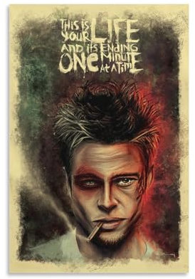 Filmposter Fight Club, Wandkunst, Poster, Rollen, Leinwand, Gemälde, Bild, Wohnzimmer-Dekoration, Zuhause, 30 x 45 cm