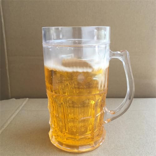 Chope À Bière Délicate – Chope À Bière Double Couche De 450 Ml, Fausse Chope À Bière Créative, Chope À Bière Double Couche Mezzanine, Tasse Fantaisie Unny Avec Fausse Bière, Décoration De La Maison