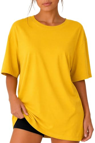 Reichstadt Damen Oversize T-Shirt Baumwolle Locker & Atmungsaktiv | Basic Shirt mit Kurzarm, Rundhalsausschnitt, lässiger Schnitt, bequeme Passform, modischer Look für Alltag