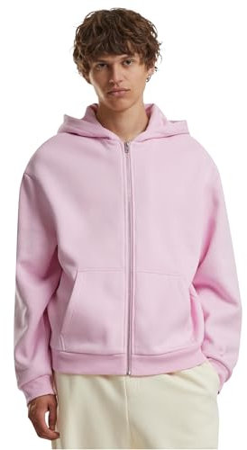 Build Your Brand By285-fluffy Zip Hoody Sweat-Shirt à Capuche, Rose Doux, XL Homme