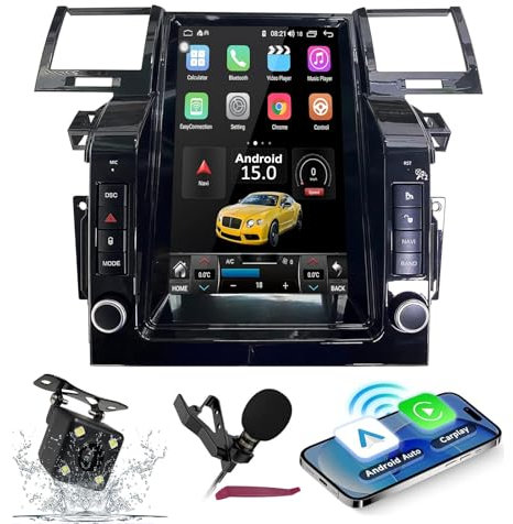 Android 15 Radio Coche Navi para L-and Rover Range Rover Sport 2005-2009 12.1 Pantalla del Coche Reproductor Multimedia con carplay GPS navegación Bluetooth 5.0 HiFi 5G-WiFi SWC cámara Mic,4g+64g