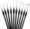 AOZUO 10Pcs Miniature Detail Paint Brushes Kit, Small Tiny Paints Brushes Set Professional Fine Detail Paint Brushes for Line Drawing Mini Paints Brushes Set for Watercolor Oil Face Nail Acrylic Model