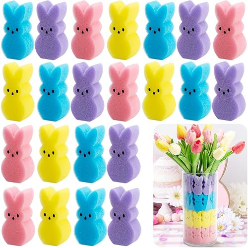 Watayo 60-teilige Oster-Schwammhasen Vasenfüller, mehrfarbig, Osterdekoration, Hasenform, Schwamm, Vasenfüller, Ostern, Frühling, Kaninchen, Tischdekoration