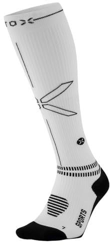 STOX Energy Socks, Sportsocken Damen, Kompressionklasse 23-32 mmHg, Gepolstertes Fußbett, Kompressionsstrümpfe, Sport Kompressionssocken, Stützstrümpfe, Thrombosestrümpfe, Kompression Kniestrümpfe