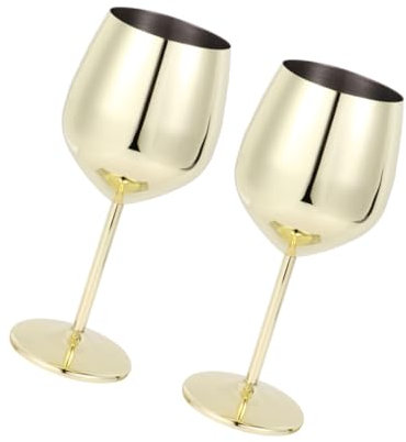 NAMOARLY 2piezas Vasos De Vino De Acero Inoxidable Irrompibles De Copas De Cóctel Elegantes Para Fiestas Resistentes y Reutilizables Perfectos Para Vino y Bebidas