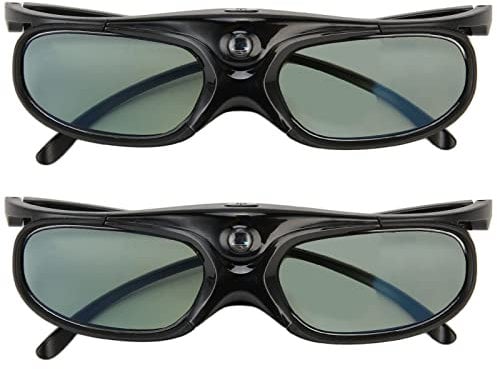 Juroupi DLP Link 3D Glasses Rechargeable 144Hz Refresh Left Right Eye Rotation 3D Active Shutter Glasses for Projector