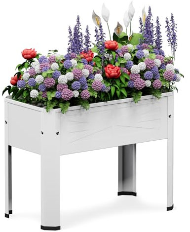 PROXRACER Hochbeet, Metall, Weiß, 59,9 x 45,2 x 31,2 cm