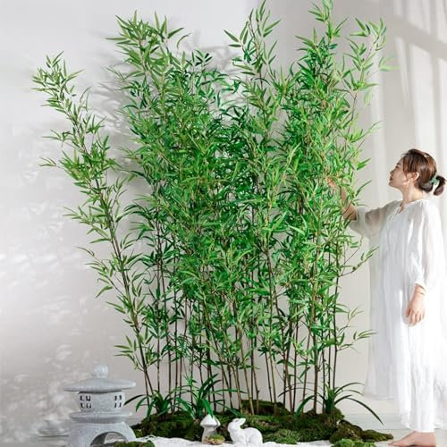 YUGXTH Bambú Artificial, Cerca de Privacidad de Árbol de Bambú Artificial, Planta de Bambú Falso, Pared de Vegetación de Bambú Falso, Pantalla de Decoración de Bricolaje Falsa(100 Bamboo,200cm/78.7in