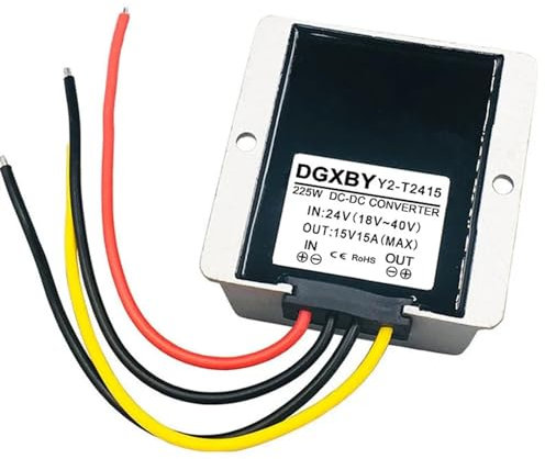 Convertidor de Potencia de 24V a 15V, Fuente de alimentación modificada de turbina de 10A, 15A, 20A, 25A, 35A, regulador de 18V ~ 40V a 15,1 V(24V to 15V 15A)