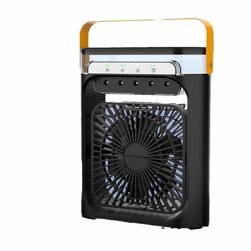 WREWING Ventilateur brumisateur de bureau à 5 vitesses avec humidificateur et refroidissement à glace – Batterie 8000 mAh, contrôle tactile, lumière d'ambiance 7 couleurs et rotation à 180° pour
