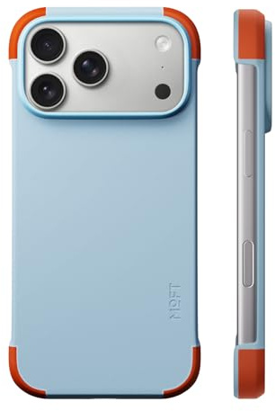 MOFT MOVAS Rahmen Hülle für iPhone 17 Pro Max für MagSafe, Ultra Dünner und Ultra Schutz - TPU-Eck Schutz mit Weiches Veganes Leder，0.75 mm (0.03 in) Ultra Slim（Soothing Mist + Sunrise）