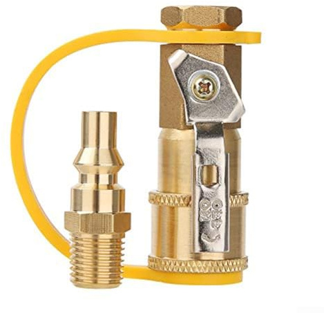 Messing 1/10.2 cm Kugelhahn Schnellverbinder für Wohnmobile und Wassersysteme, Kupfer Durchflusskontrollarmatur mit auslaufsicherer Abdichtung, kein Werkzeug erforderlich