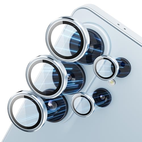 CloudValley for Samsung Galaxy S26 Ultra Camera Lens Protector, 9H Tempered Glass + Aluminum Alloy Lens Protective Ring Ultra-HD Tempered Glass Cover, Blue
