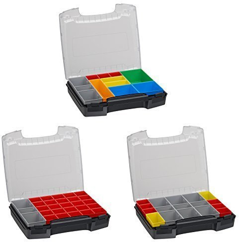 Bosch Sortimo Insetboxenset | i-BOXX 72 3er Set (schwarz) mit Insetboxen A3, H3 & I3 | Für i-BOXX RACK & LS-BOXX | Sortimentskasten Kleinteile