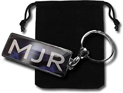 Coolrideplates Personalised Initials Metal Number Plate Keyring (Grey)