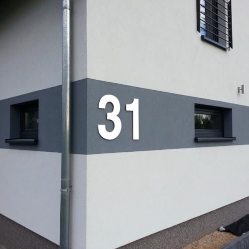 Numero civico in acrilico bianco lucido, RAL WH01 – Numero porta – posta – Vetro acrilico
