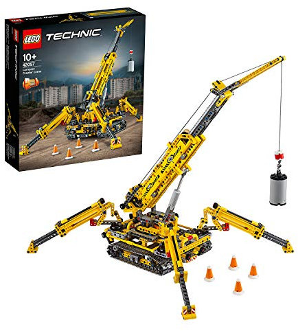 LEGO Technic Gru Cingolata Compatta, Ricostruibile a Torre Compatta, Set di Costruzioni 2in1, 42097
