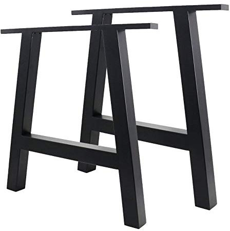 T-Tischbeine schwarz Stahl Tischgestell Industriedesign 720x400mm
