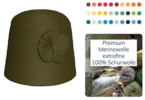 Moschen-Bayern 1 kg 1000g Wolle zum Stricken Häkeln 100% Merinowolle Strickwolle Schurwolle Handstrickgarn Garn Nadel 2,5 3 3,5 4 - Weiß