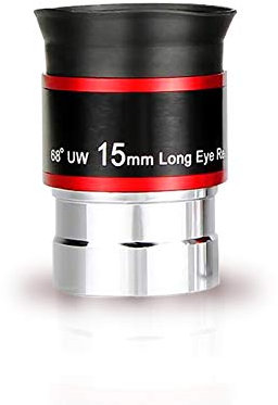 Oculaire ultra grand angle de 68 degrés pour télescope (15 mm) - 1 pièce - Oculaire entièrement recouvert de vert - 3,2 cm (15 mm)