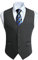 HISDERN Anzugweste Herren Dunkelgrau Elegant Hochzeit Weste Klassische Casual Businessweste Formelle Smoking Anzugwesten mit Taschen M