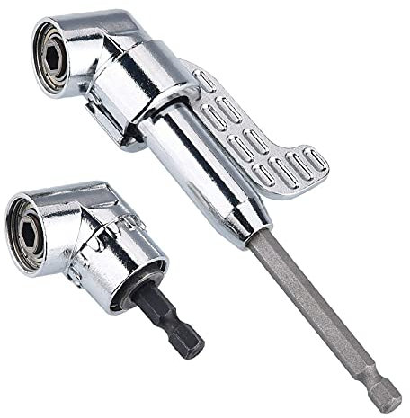 Winkelschrauber Vorsatz Adapter Multifunktions 105° Winkelbohrer 1/4 Zoll Rechtwinkliger Bohrer-adapter Lang/kurz Winkelschraubervorsatz 1/4-zoll Schnellwechsel Und Magnetischen Bit Halter, 2 Stücke