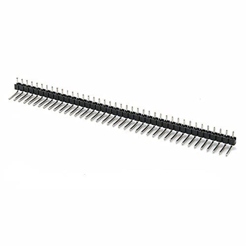 UMTMedia® 10 Pieces 40 Pin Male Straight Right Angle Black Colour Strip 0.1 2.54mm for Breadboard PCB for Dupont