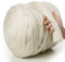 MeriWoolArt® 100% XXL Merino Wolle Garn 4-5cm Dicke Wolle Garn, Filzwolle Trockenfilzen Nassfilzen, DIY Wolle Garn Decke, Decke Baby Wolle, Arm Stricken Decke Garn Weiß, 1Kg