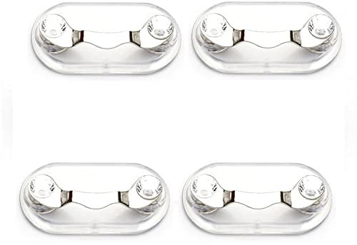4 x magnetischer Brillenhalter, Edelstahl, Mini-Sonnenbrillenhalter, 12 Farben, Fledermausform, Ausweishalter (weiß)