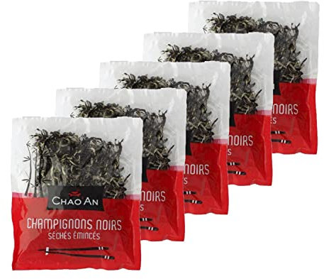 Chao'an Lot 5x Champignon noir séché émincé - Sachet 80g