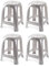 Acan Tradineur - Taburete de plástico - Fabricado en España hogar o el Trabajo – 46,2 x 36,5 x 37 cm - Color Plata (4 Unidades)
