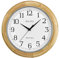 Bulova Atomische analoge Wanduhr aus Holz, C5005 Atomzeit 3, automatische Einstellung, Quarz-Batterie