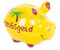 Logbuch-Verlag Sparschwein Urlaubsgeld gelb Urlaub Palmen Reisekasse Spardose Geld Geschenk Verpackung Geburtstag 12,5 cm Ostergeschenk