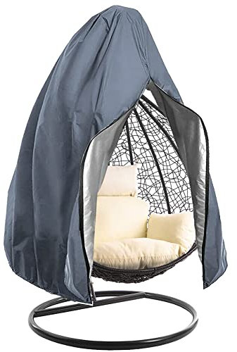 Emwel 190x115cm Hanging Chair Cover - Egg Swing Chair Cover, Outdoor Waterproof Windproof Durable Heavy Duty Garden Furniture Protector