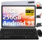 Oangcc 2024 Tablet 11 Zoll Android 13 OS 16GB RAM+256GB ROM(TF 1 TB), 8600mAh, 5G +2.4G WLAN, 8 Core 2.0 GHz | GMS Zertifizierung | 5+13MP | BT 5.0 | Kabellose Tastatur mit Aussparung+Fall -Grau