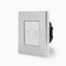 Luxus-Time Funk Lichtschalter im Glasrahmen Aluminiumrahmen Smart Home Schalter Untzerputz Einbau Dosen fernsteuerung Fernbedienung (Point 2-facher Funk Lichtschalter 702R, Weiß-Aluminium)