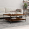 LAPOOH Table Basse chêne fumé 100x100x40 cm Bois d'ingénierie,Table Basse Salon,Petite Table Basse,Table Basse Rétro