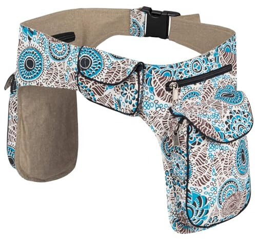 Kunst und Magie Doppel Bauchtasche Sidebag Gürteltasche Festivaltasche Hippie Goa Hüfttasche Hipbag