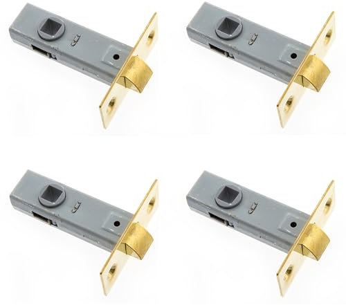 Sterling TML130 BP 2 1/2 75mm Tubular Mortice Latch, Brass, 4 Pack
