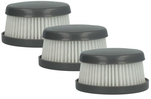 vhbw 3x Cartridge Filter Replacement for Black & Decker VFORB10 for Vacuum Cleaner - Grey White Washable