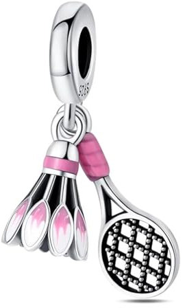 CYCUFF Sterling Silber Charms 925 für Europäische Armband & Halsketten Anhänger Perlen Schmuck Geschenk für Frauen Familie Freunde (Sport & Fitness Schläger Charm)