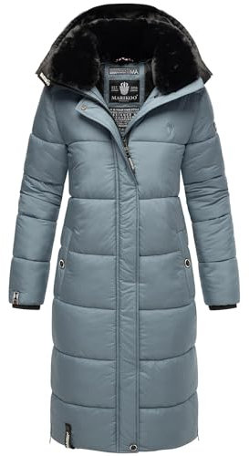 MARIKOO Damen Winter Steppjacke Lang B936 [B936-Relizi-Dusty-Blue-Gr.M]