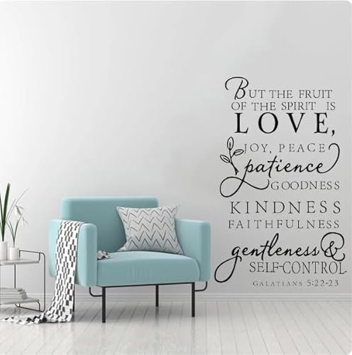 Aufkleber Wand Bibel Verse Aufkleber Wandtattoo Kunst Text Aufkleber, schwarz, 83x53 cm Abnehmbare moderne Vinyl Poster Aufkleber