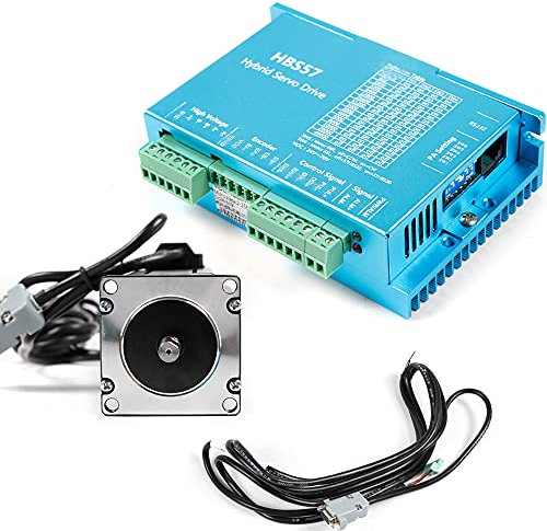 NEMA 23 Closed Loop Schrittmotor Kit YUNRUX 3.0Nm 4A Schrittmotor mit Treiber HBS57 Closed Loop Stepper Motor Treiber DSP Stepper Motor Drive Set für CNC Graviermaschine Schrittsystem-Upgrades